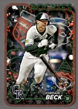 2024 Topps Holiday #H64 Jordan Beck Silver Glitter