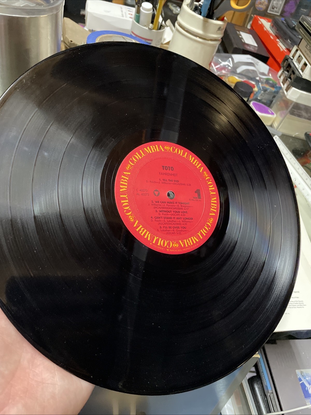 Toto Fahrenheit Vinyl LP 1986 Columbia Records Pop Rock AOR Yacht Rock Record thumbnail 8