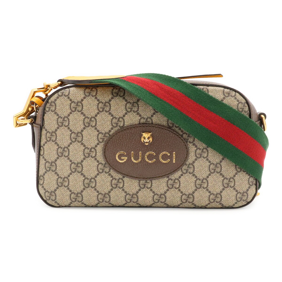 Gucci Neo Vintage GG Supreme Tiger Head 2-Way Messenger Shoulder Clutch 476466