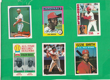 (6) 1975 1979 TOPPS CARDINALS GOLD RC LOT ($50) mini LOU BROCK OZZIE SMITH McGEE