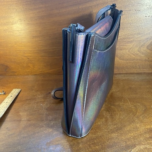 Calvin Klein Wren North/South Crossbody Iridescent Gunmetal One Size - Picture 8 of 11