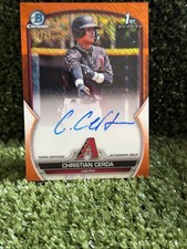 2023 BOWMAN CHROME ORANGE SHIMMER SP AUTO CHRISTIAN CERDA /25 🔥