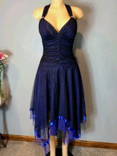 Vtg Y2K Dark Fairy Midi Dress Size S Ethereal Dreamy Mesh 90s Hoco Prom Wedding