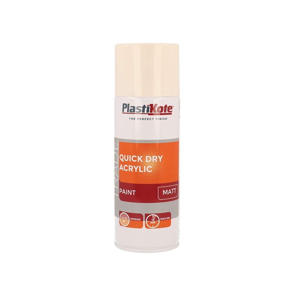 Plastikote - Quick Dry Acrylic Spray 400Ml - Magnolia - Image 4