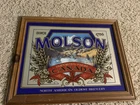Vintage Molson Beer Ale Imported Canada Sign Mirror 16x20 Framed Bar Sign