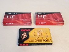 Sony HF90 Normal Bias. LOT OF 2 NEW SEALED  RCA 90 x1. Blank Cassette Tapes.