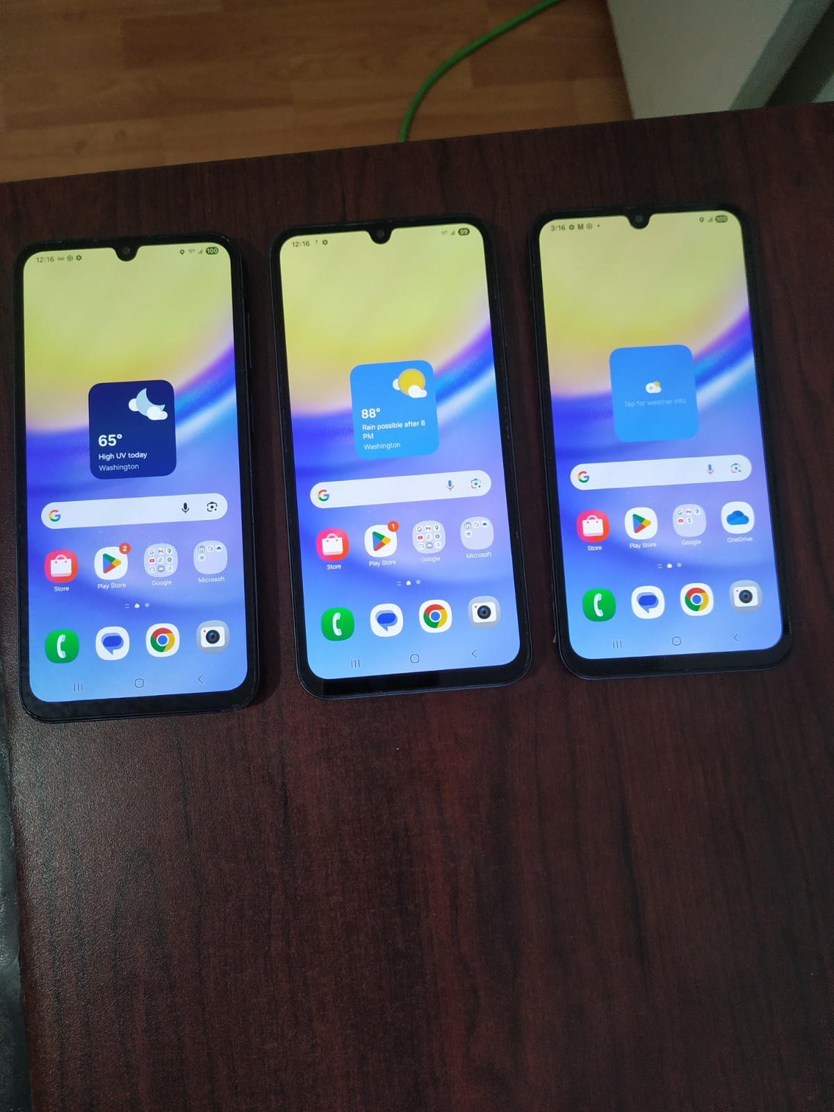 Lot of 3 Samsung Galaxy A15 5G SM-A156U 128GB Blue Black ( Metro-by T-Mobile )