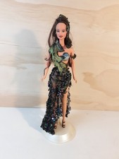 OOAK Dress Brunette Hair Barbie Teressa Grey Eyes Doll Stand READ