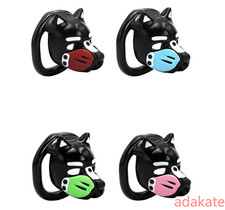 Male Chastity Cage Upgrade Puppy Head Lock with 6 rings Breathable Lightweight