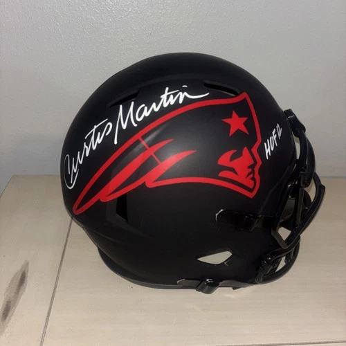 Curtis Martin Signed HOF InscribedFull Size Helmet Replica New England Patriots