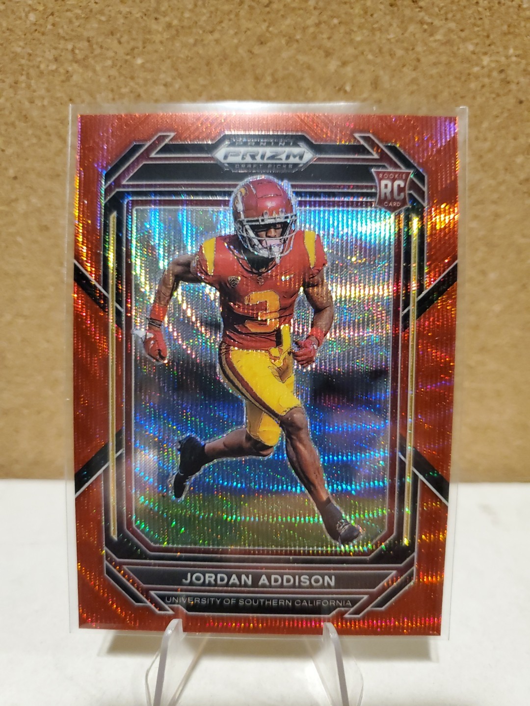 2023 Panini Prizm Draft Picks - Jordan Addison #136 Ruby Wave Prizm (RC)