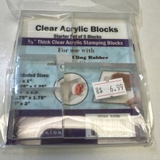 Crafter's Companion Starter Set of 5 Clear Acrylic Stamp Blocks AH08
