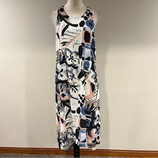 Karen Kane Navy Blue floral sleeveless hi-low loose fit dress