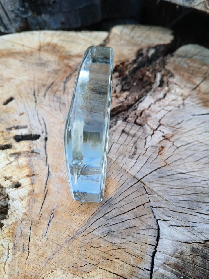  JABONERA DE VIDRIO LISO TRANSPARENTE VICTORIANO ÚNICO DE 4"×2"×7/8" DE COLECCIÓN Foto 4 de 4