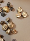 Vintage LOT of 50+ Brass Buttons Military Crests Jeans Crowns Various Sizes — photo 9