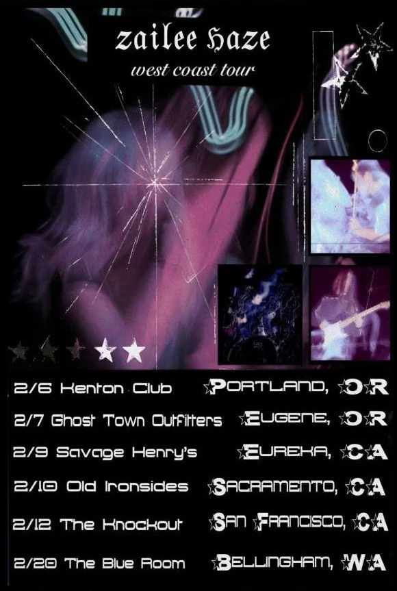 Zailee Haze 2026 West Coast Tour Poster