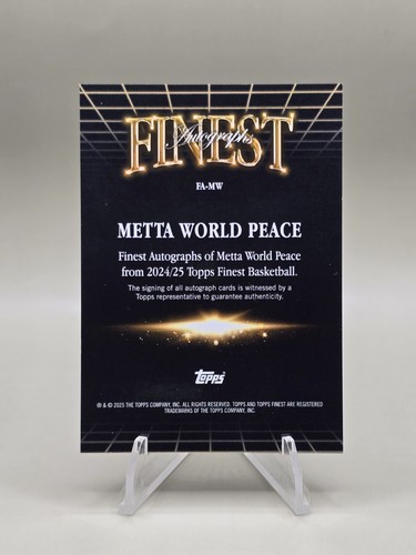 2024-25 Topps Finest Metta World Peace #FA-MW Finest Autographs Gold Geo /50 - Picture 2 of 2