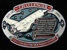 QE07104 NOS VINTAGE 1986  SPACE SHUTTLE CHALLENGER  COMMEMORATIVE BUCKLE
