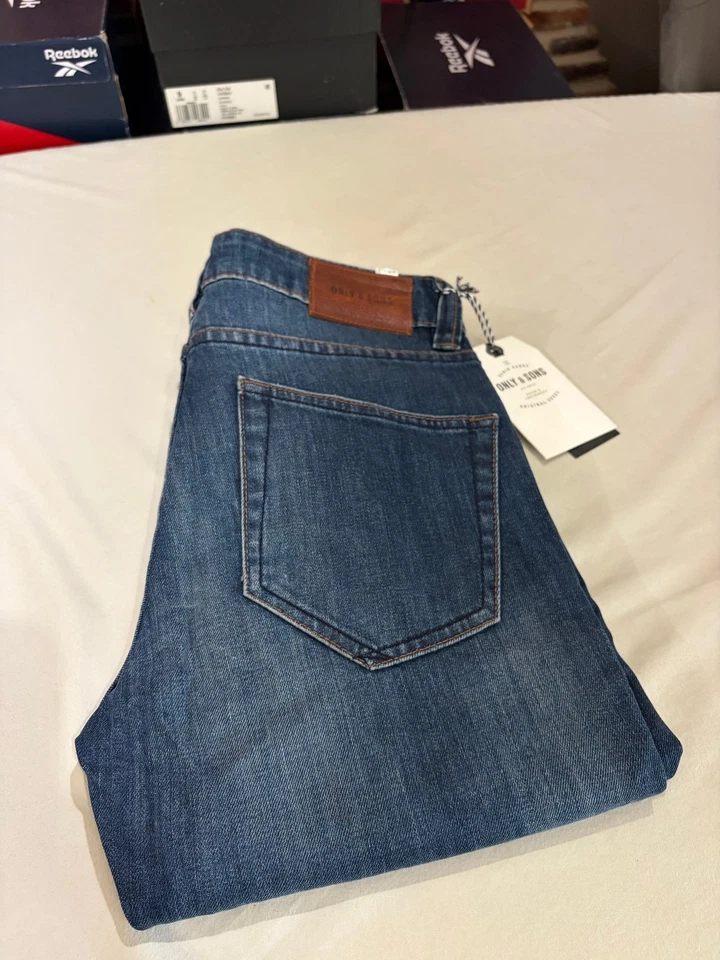 Only & Sons Jean Homme Slim Bleu Denim 28/32 Neuf avec Étiquettes - Photo 1/4