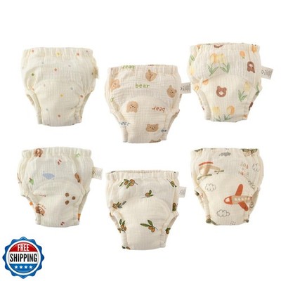 GZMM Baby Training Underpants,Soft Cotton Muslin Absorbent Potty Training Und
