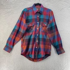 Vintage High Sierra Flannel Shirt Red Plaid Kurt Cobain Grunge 80s Rock Rare