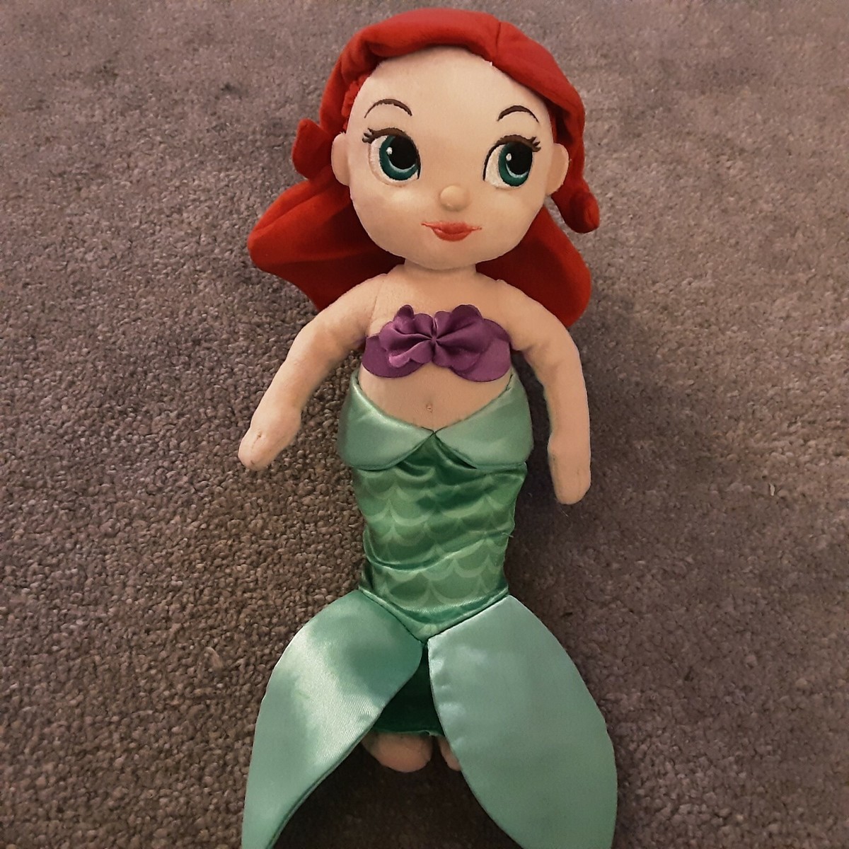 DISNEY STORE Animator baby Ariel Soft Doll Plush 12” UK