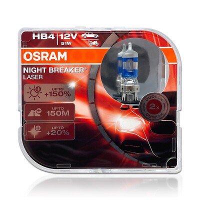 HB4 9006 Osram Night Breaker Laser  Halogen Headlight Fog Bulbs 9006NL Pack of 2