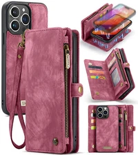 Zipper Leather Wallet Detachable Cover Case For iPhone 15 14 Pro Max 13 12 11 78