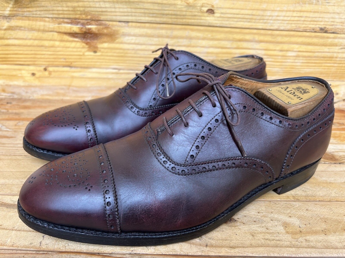 Alden 908 Medallion Cap Toe Oxford Shoes Bal Burgundy  display picture 3