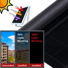 Blackout Tint Window Film Privacy UV Protection 50%/100% Light Blocking Home