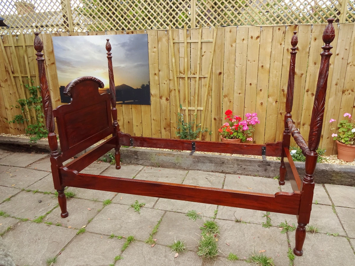 Antique bed cheap with carved pineapples