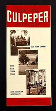 1960s Don't Miss Culpeper Virginia Vintage Southern Small Town Travel Brochure