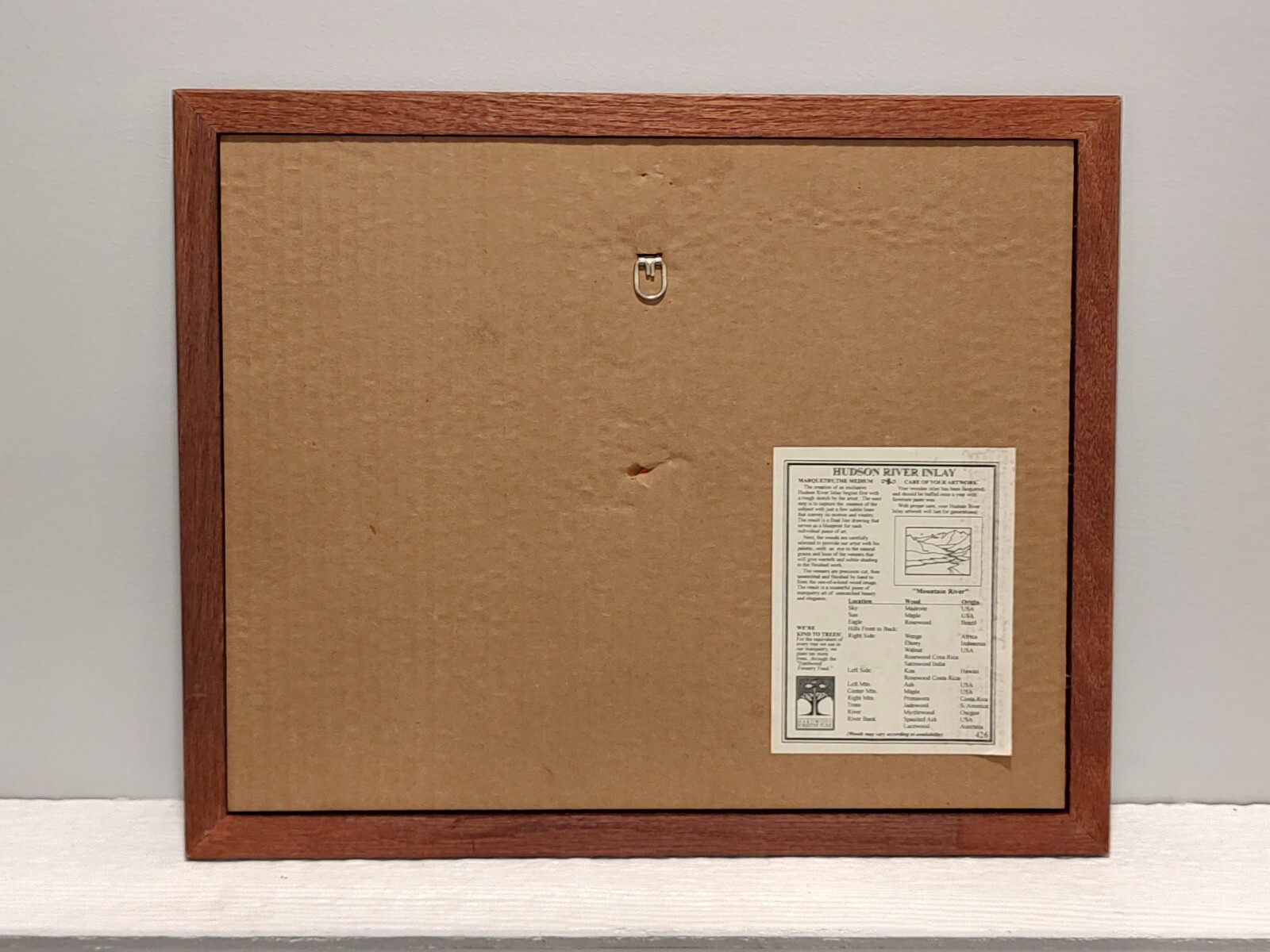 HUDSON RIVER INLAY PICTURE - MOUNTAIN RIVER - WOOD MARQUETRY - 13 X 16