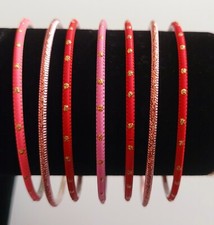 Set of 7 Girls Indian Bollywood Bridal Traditional Wedding Metal Bangles
