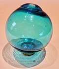 Vintage Blenko 3" Cobalt Blue Float Ball Blown Art Glass Orb Sphere With Pontil