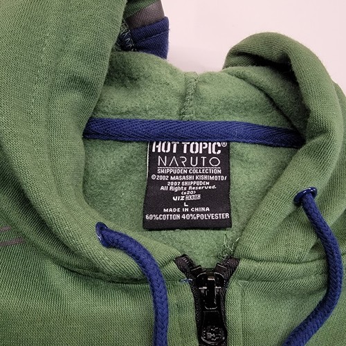 VTG Hot Topic Naruto Jacket Men Large Army Hoodie Full Zip - Picture 6 of 9
