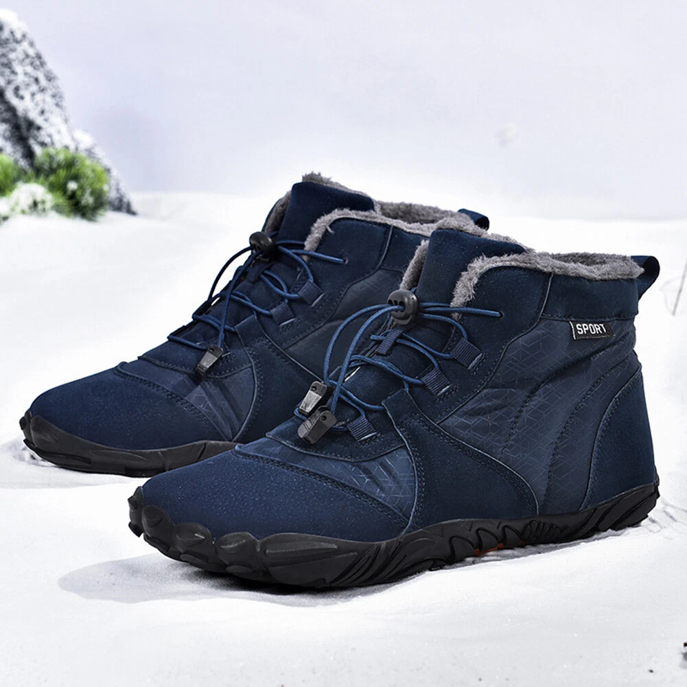Fur Lined Snow Boots Plush Hiking Boots Cozy Women Men for Winter