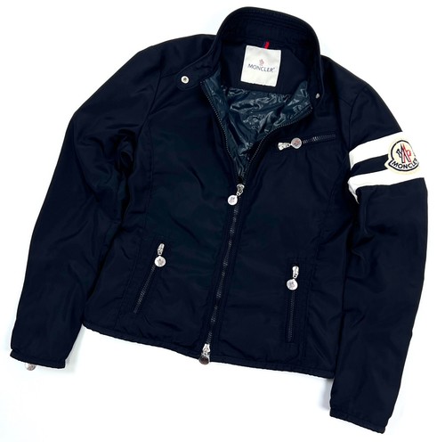 Auténtica chaqueta cortavientos vintage para mujer MONCLER azul nailon logotipo grande - 1 S/M - Imagen 4 de 19