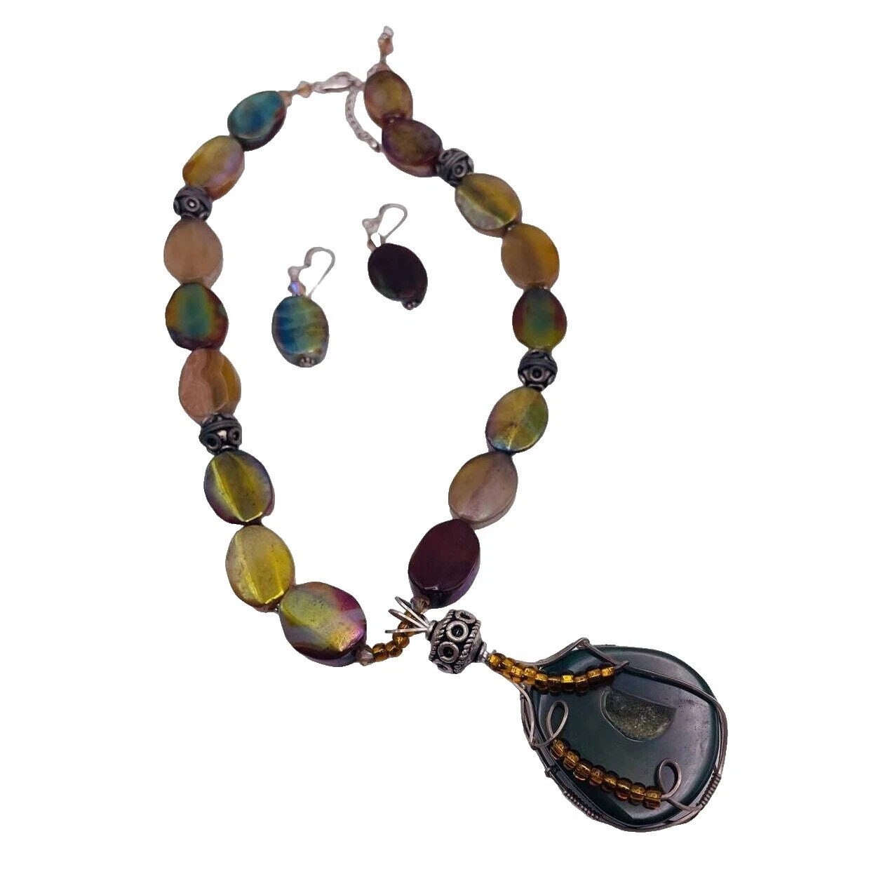 Juegos de joyería artesanal de piedra ágata plata esterlina