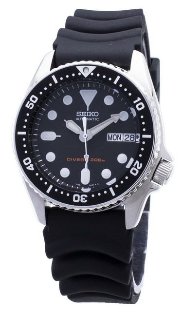 seiko black automatic dive watch skx013k1