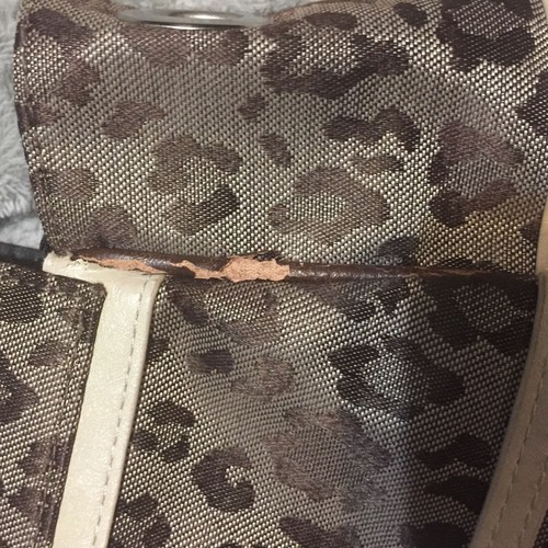 Miche Cleo Leopard Print Tote Bag With Double Zipper Pockets - Picture 11 of 13