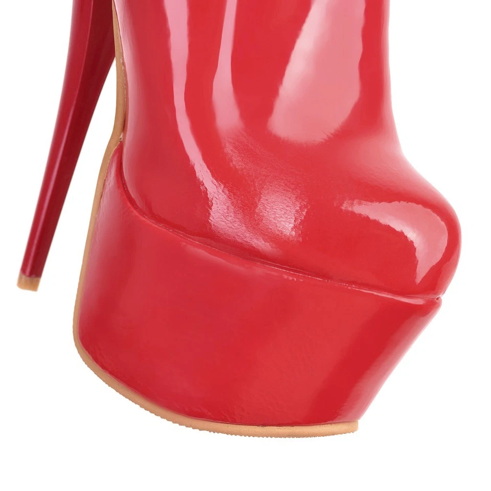 Ladies Shoes Zip Up Over Knee Platform High Heels Pole Dance Boots AU Size b127 - Image 3 of 4