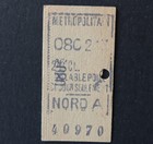 Ancien ticket Paris Métro 1922 NORD A 40970 RATP Metropolitain 27