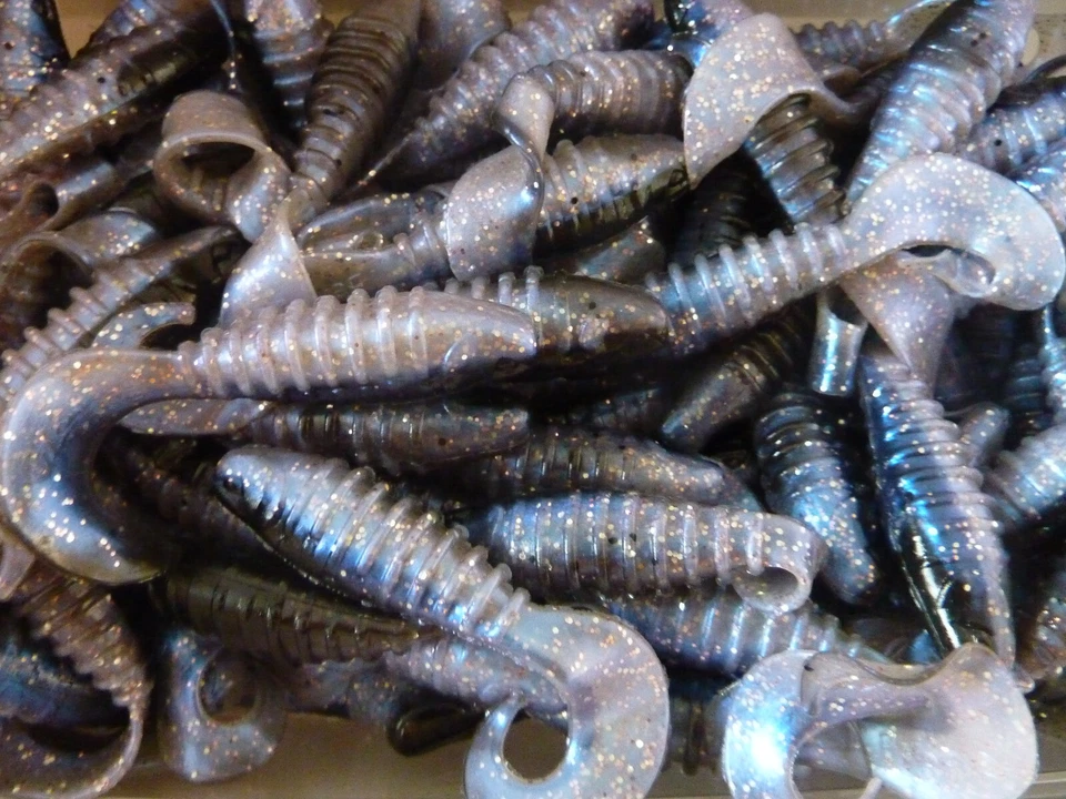 Lot 100 leurre BERKLEY flexgrub shad 7.5 cm rai peche carnassier sandre twists - Photo 2/4