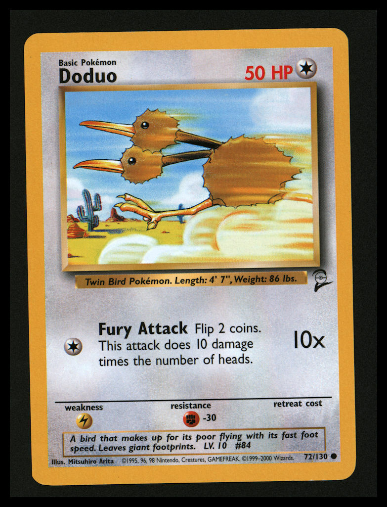 Pokemon Base Set 2 Doduo 72/130 Common Near Mint COMBINED SHIP