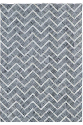 Leder Teppich Tappeto 150x240 cm Rindsleder Rug Cowhide Kuhfell grau creme - Bild 1 von 4
