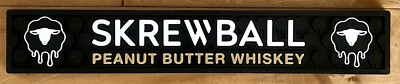 SKREWBALL PEANUT BUTTER WHISKEY RUBBER BAR RAIL RUNNER SPILL MAT SKINNY COASTER