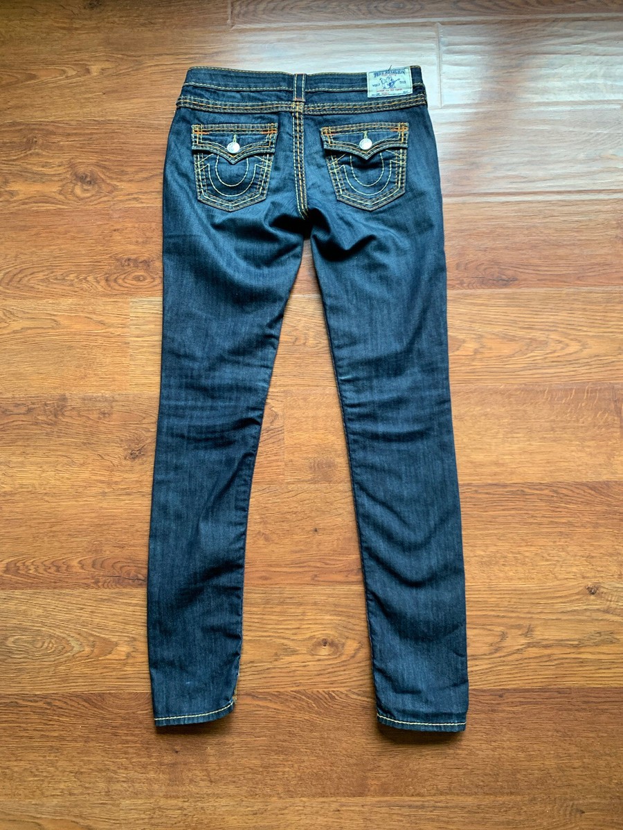 TRUE RELIGION JOEY PATCH BIG T デニム 28 True Religion Jeans 28 Joey Big T Denim Twisted Flare Silver
