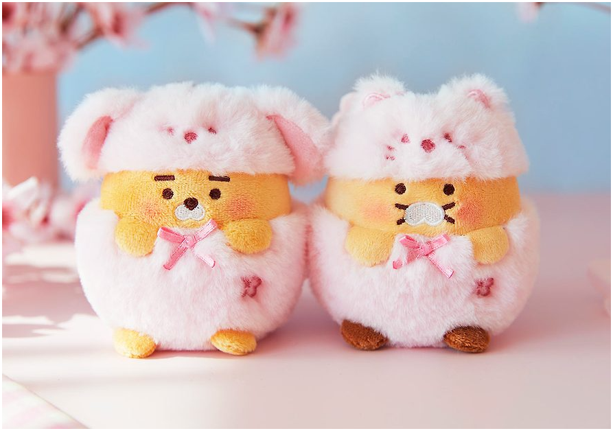 【SINOONxKakao Friends】韓国人気★ Doll Keyring Kakao Friends Pink Blossom Keyring Doll + Photo Card