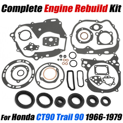 #ad #ad Engine Rebuild Kit For Honda CT90 Trail 90 1966 79 Gasket Oil Seals Complete Set $25.99